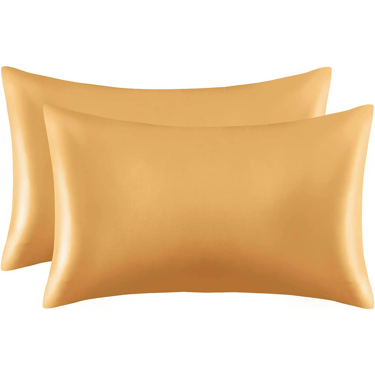 2Piece Satin Pillowcases Queen Size Luxury Silky Satin Pillow Cases