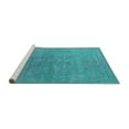 thumbnail image 2 of Ahgly Company Machine Washable Indoor Rectangle Oriental Turquoise Blue Industrial Area Rugs, 6' x 9', 2 of 4