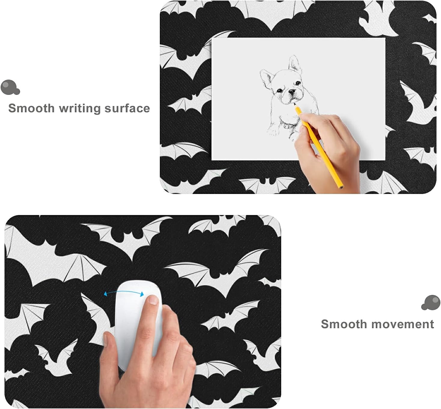 Halloween Bats Mouse Pad Large Gaming Mouse Pad Non-Slip Desk Mat for Computers Laptop, 31.5x15.7 in