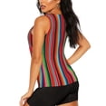 thumbnail image 4 of Picia Mexican Serape Blanket Stripes Pattern Women's Workout Tank Top,Breathable Activewear,Slim Fit Athletic Top,Versatile Workout Moisture-wicking top-Small, 4 of 9