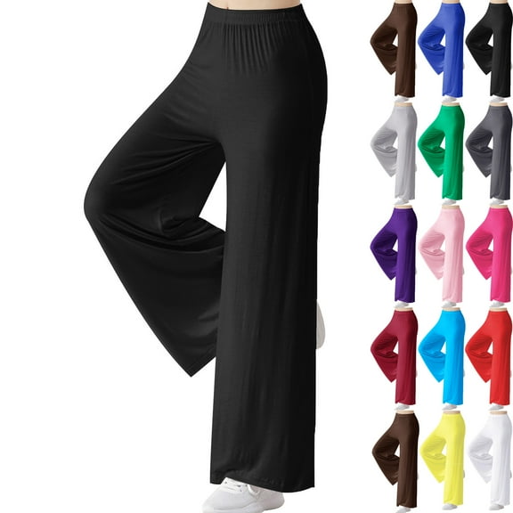 Admvng Womens Pants High Waist Wide Leg Yoga Casual Sweatpants Comfy Loose Trousers M-3XL