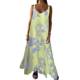 thumbnail image 3 of Vestido Bohemio de Verano con Tirantes Finos, Sin Mangas, con Cuello en V, Estampado Floral, para Mujer, Amarillo M, 3 of 10
