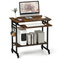 thumbnail image 1 of Giantex Overbed Table w/Wheels, Home Office Computer Station w/Pull Out Keyboard Tray, Rolling Laptop Cart, 1 of 8