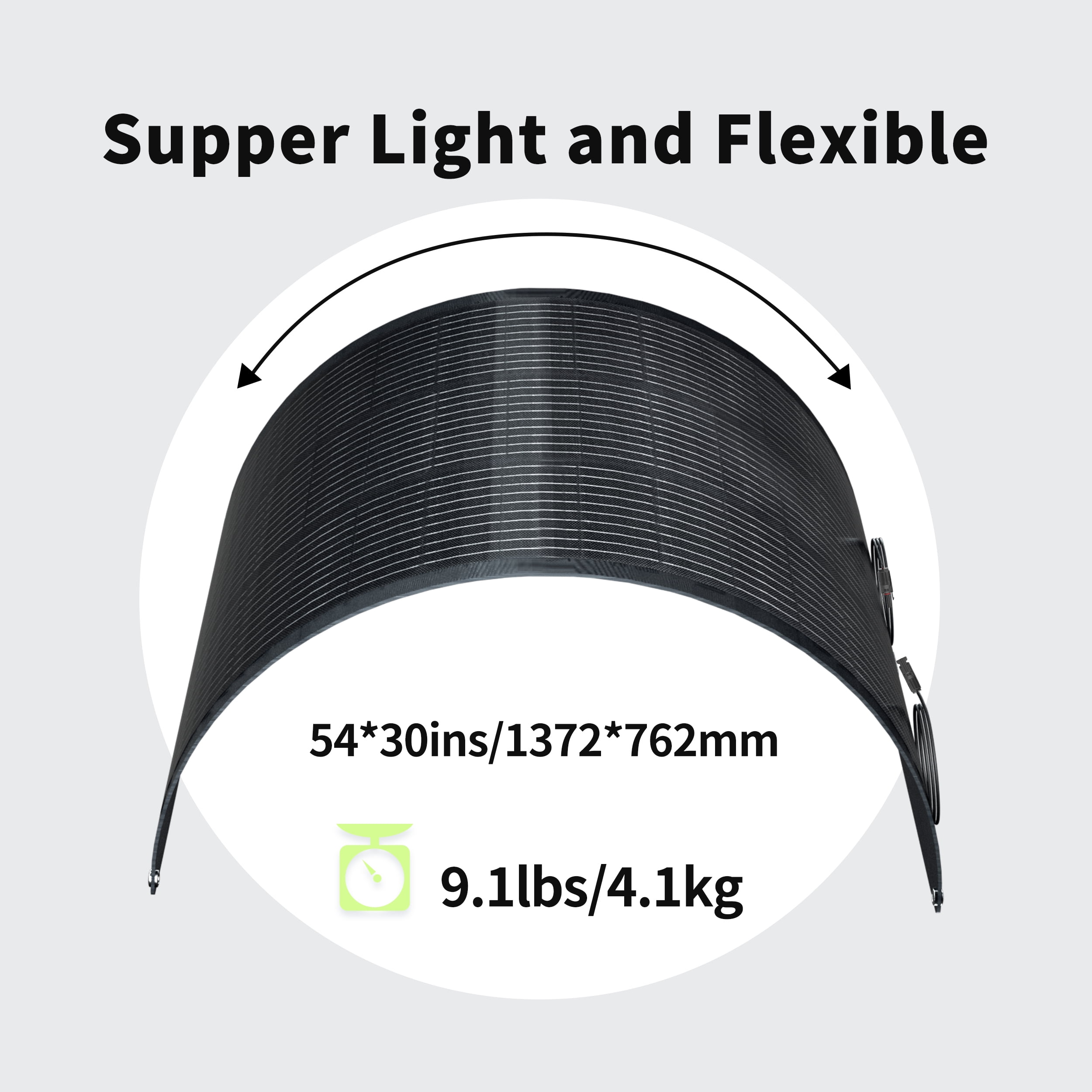Greenmagic  200W 20V Flexible Solar Panel Ultra Thin Ultra Lightweight Off-Grid Charger for Marine RV Cabin Van Car Uneven Surfaces