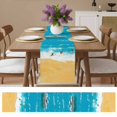 thumbnail image 4 of Summer Watercolor Sea Cruises Table Runner 13x70in Non-Slip Cotton Linen Table Runners, Beaches Blue Oceans Dresser Scarves TableRunner for Dinner Kitchen Dining Wedding Party, 4 of 9