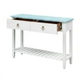 thumbnail image 6 of Treasure Trove Boardwalk White & Teal Two Drawer Wood Console Table, 6 of 7
