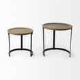 thumbnail image 5 of Aisley 19.3L x 19.3W x 19H Brown Wood W/ Black Metal Nesting Side Tables, 5 of 7