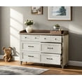 thumbnail image 4 of Dresser with 6 Drawers for Bedroom Cabinet Antique White Dresser, Farmhouse Closet Organizer for Living Room, Hallway, 4 of 6