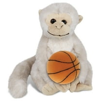 DolliBu White Squirrel Monkey Stuffed Animal with Basketball Plush – Soft Huggable Monkey, Adorable Playtime Plush Toy, Cute Wild Life Gift Plush Doll Animal Toy for Kids and Adults – 12.5 Inches