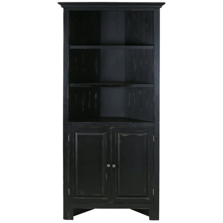 Spring Lake - Corner Cabinet - Weathered Black Finish