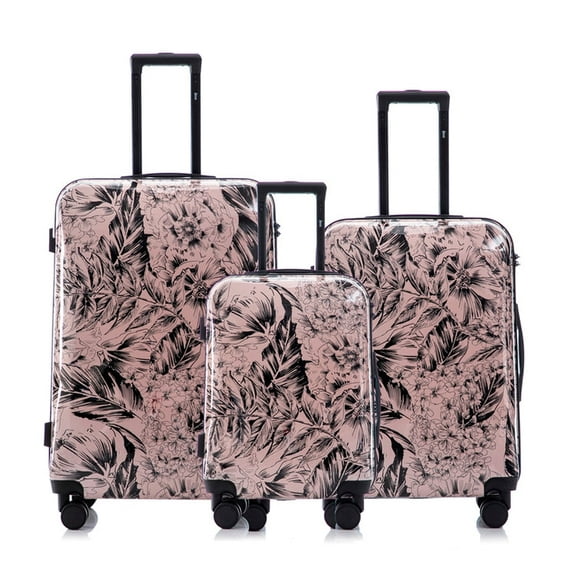 Multi-color Design ABS Hard Shell Lightweight with 360° Dual Spinning Wheels & Combo Lock - Includes 28", 24", 20" 3-Piece Luggage Set