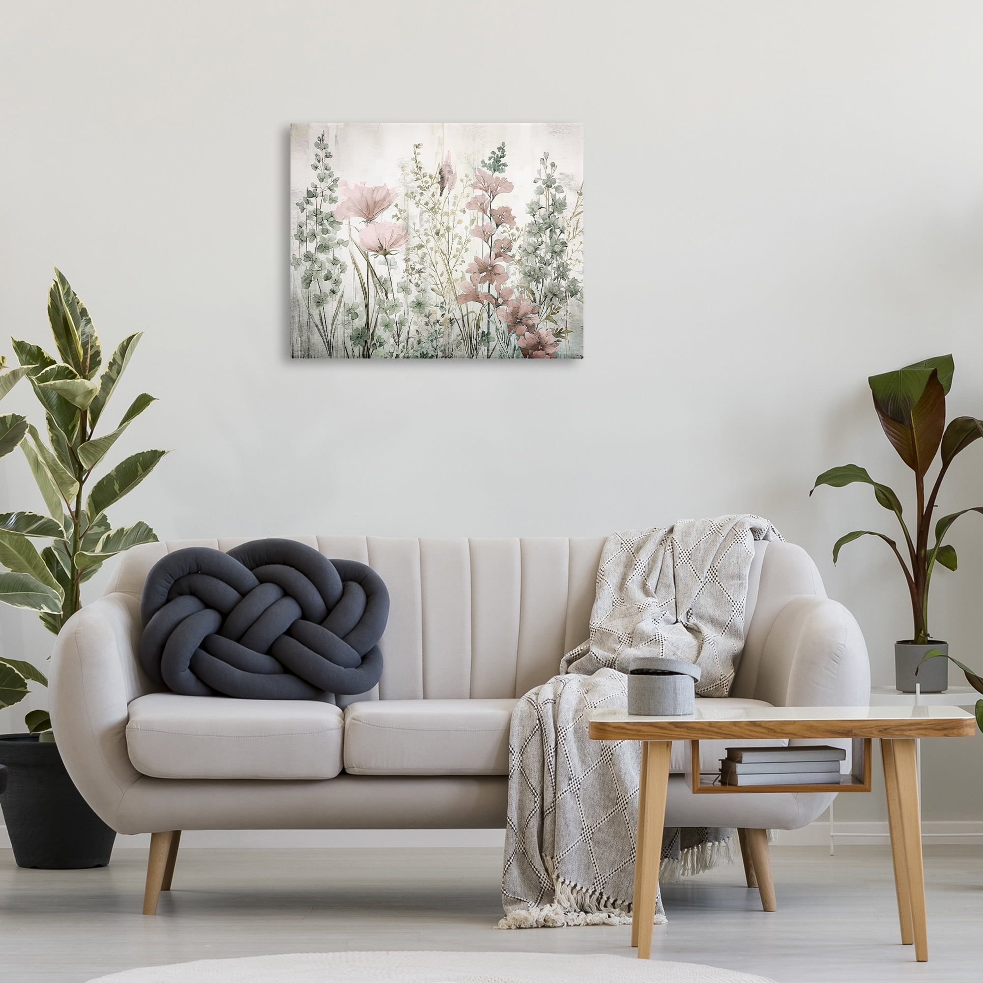 Stupell Industries Blush Wildflower Sprigs Plants & Flowers Painting Wrapped Canvas Art Print Wall Art, 30 x 24