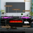 thumbnail image 5 of Easoger Fireplace TV Stand with 36” Electric Fireplace, Entertainment Center for TVs up to 90", LED Lights Entertainment Center, TV Console, Black, 5 of 9