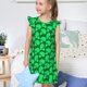 thumbnail image 4 of Balery Green Broccoli Camisón de princesa para niñas, pijama de algodón con mangas abullonadas, suave y bonito.-Large, 4 of 6