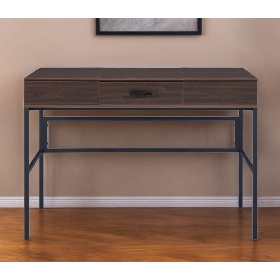 42" Brown and Black Writing Desk