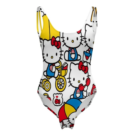 Hello Kitty Theme Women's One-Piece Coverage Swimsuit