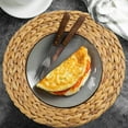 thumbnail image 3 of NOGIS Boho Placemats Set of 4, Round Placemats for Dining Table, Water Hyacinth Wicker Placemats, Straw Placemats, Round Woven Placemats Set of 4, Placemats for Dining Table Set of 4| 9.84 in, 3 of 6