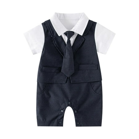 

NIUREDLTD Baby Boy Gentleman White Shirt Vest Bowtie Tuxedo Onesie Jumpsuit Overall Romper Size 80