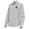 thumbnail image 2 of Women's Antigua Gray Vancouver Whitecaps FC Porter Woven Tri-Blend Long Sleeve Button-Up Shirt, 2 of 3