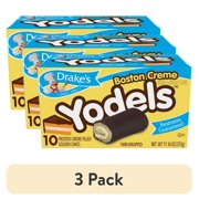 (3 pack) Drake's Boston Creme Yodels, 10 Count, 11.2 oz