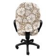 thumbnail image 3 of Floral Office Chair Slipcover, Vintage Floral Pattern of Tender Flowers Summer Berries Retro Hand Drawn Ornament, Protective Stretch Decorative Fabric Cover, Standard Size, Camel White, by Ambesonne, 3 of 5