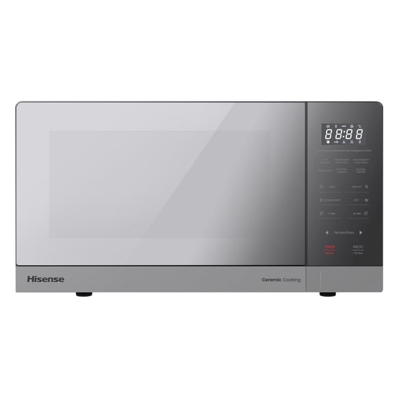 Hisense 0.9 C.F. Microondas, 26menús mexicanos preestablecidos, Cristal De Seguridad, Revestimiento Cerámico, ECO y Mute, Cocina Inteligente,Bloqueo Infantil, Espejo plateado, HMMS2509SP