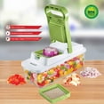 thumbnail image 3 of Chopper Alimentaire et Dicter de Légumes avec 6,75 Tasses de Récipient de Stockage et Lames en Acier Inoxydable - Vert, 3 of 3