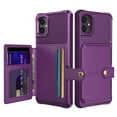 thumbnail image 3 of ELEHOLD Back Wallet Case for Samsung Galaxy A05 Flip Card Slots Magnetic Clasp Slim Shockproof Heavy Duty Works with Magnetic Car Mount for Samsung Galaxy A05,Purple, 3 of 7