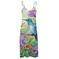 thumbnail image 5 of Flower Hummingbird Design Sleeveless Dress Woman Fashion Long Dresses Women's Summer Suit Dress 2025, 5 of 7