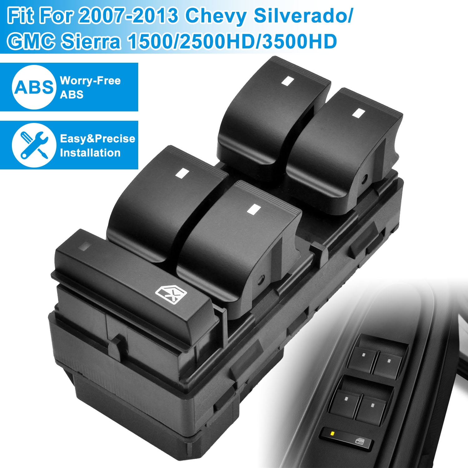 FOR 07-13 SILVERADO SIERRA PASSENGER SIDE ELECTRIC POWER WINDOW CONTROL SWITCH FOR 07-13 SILVERADO SIERRA PASSENGER SIDE ELECTRIC POWER WINDOW CONTROL SWITCH