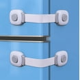thumbnail image 5 of Fzsteel Child Safety Locks Baby Proof Multi-Purpose Anti-Pinch Cabinet & Drawer Locks with One-Touch Operation, Durable Plastic, 19cm, White/Pink/Blue/Green for Refrigerator, Cabinet Safety, 5 of 6
