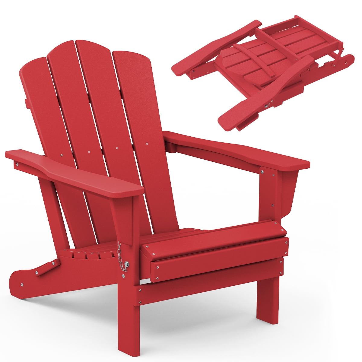 JEAREY Folding Adirondack Chair, HDPE AllWeather Folding Adirondack