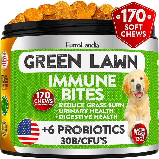 FurroLandia Natural Grass Saver for Dogs 170 Soft Chews Dog Pee