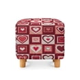 thumbnail image 2 of Jiueut Heart Pattern Ottoman Slipcover, Non Slip Square Slipcover with Elastic Bottom Folding Foot Stool Protection Valentine's Day Decor, 2 of 7