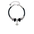 thumbnail image 2 of Delight Jewelry Silvertone Mini Dog Face with Tongue Godmother Celtic Knot Leather Bead Bracelet, 7"+2" Extender, 2 of 4