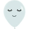 50 Unicorn White Sleepy Eyes Balloons 11"