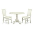 thumbnail image 4 of DLWE3-WHI-W 3 PC Dining room set for 2-Kitchen Table and 2 Kitchen Dining Chairs, 4 of 5
