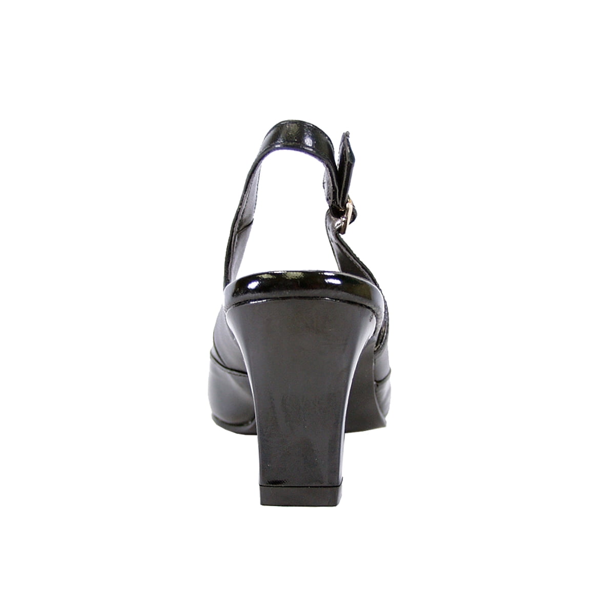 PEERAGE Steph Women's Wide Width Leather Slingback BLACK 5