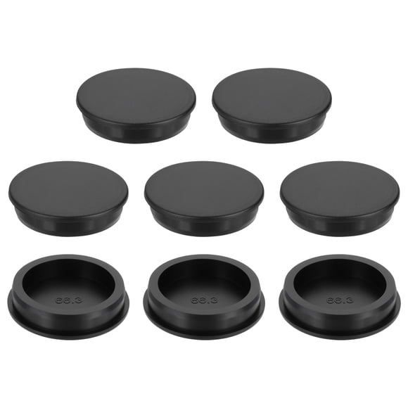 Uxcell Silicone Hole Plug, High Temp T Type Rubber Stopper Black 66.3mm 4 Count