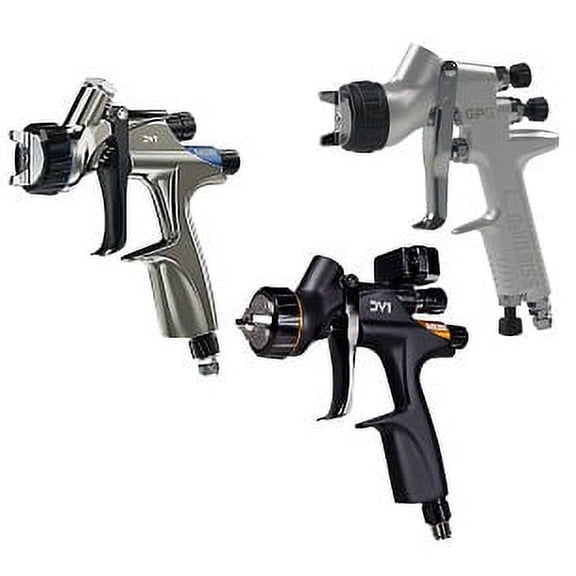 Devilbiss DV704702 DV1 GPG Primer Gun 3-Gun Spray Bundles, Clear Anodized