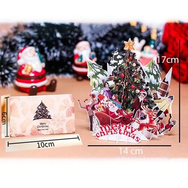 Tarjetas 3D de Papá Noel Pop UP, tarjetas de felicitación de Navidad, invitaciones de fiesta, regalos de Año Nuevo, tarjeta de felicitación, regalos de aniversario, postal