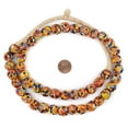 thumbnail image 2 of The Bead Chest Bright Medley Fused Recycled Glass Beads 14mm Ghana African Multicolor Round Large Hole 30 Inch Strand Handmade Fair Trade, 2 of 4