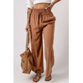 thumbnail image 2 of ABPHQTO Pantalones de pierna ancha informales con cintura elástica y cordón marrón para mujer, 2 of 5