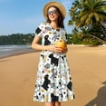 thumbnail image 4 of Balery Funny Puppy Vestidos sueltos de manga corta para mujer, vestidos de verano 2025, vestidos casuales de corte A con vuelo., 4 of 6