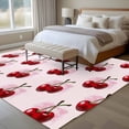 thumbnail image 4 of Pink Cherry Area Rugs 8'x10', Washable Small Throw Rugs for Living Room Patio, Farmhouse Watercolor Cherries Fruits Indoor Outdoor Rug Non-Slip Low Pile Carpet Runner Reversible Floor Mats, 4 of 8