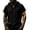 Black, variant on Casual Short Sleeve V-Neck Hooded Top for Men, 100% Polyester, Breathable Fabric, Spring Summer Wear, Standard Thickness, Hand Wash Cold