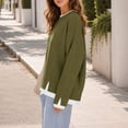 thumbnail image 6 of Mockneck Sweatshirt Nelozsy Women’s Oversized Sweatshirts Crewneck Pullover Long Sleeve Fall Tops Army Green XL, 6 of 7