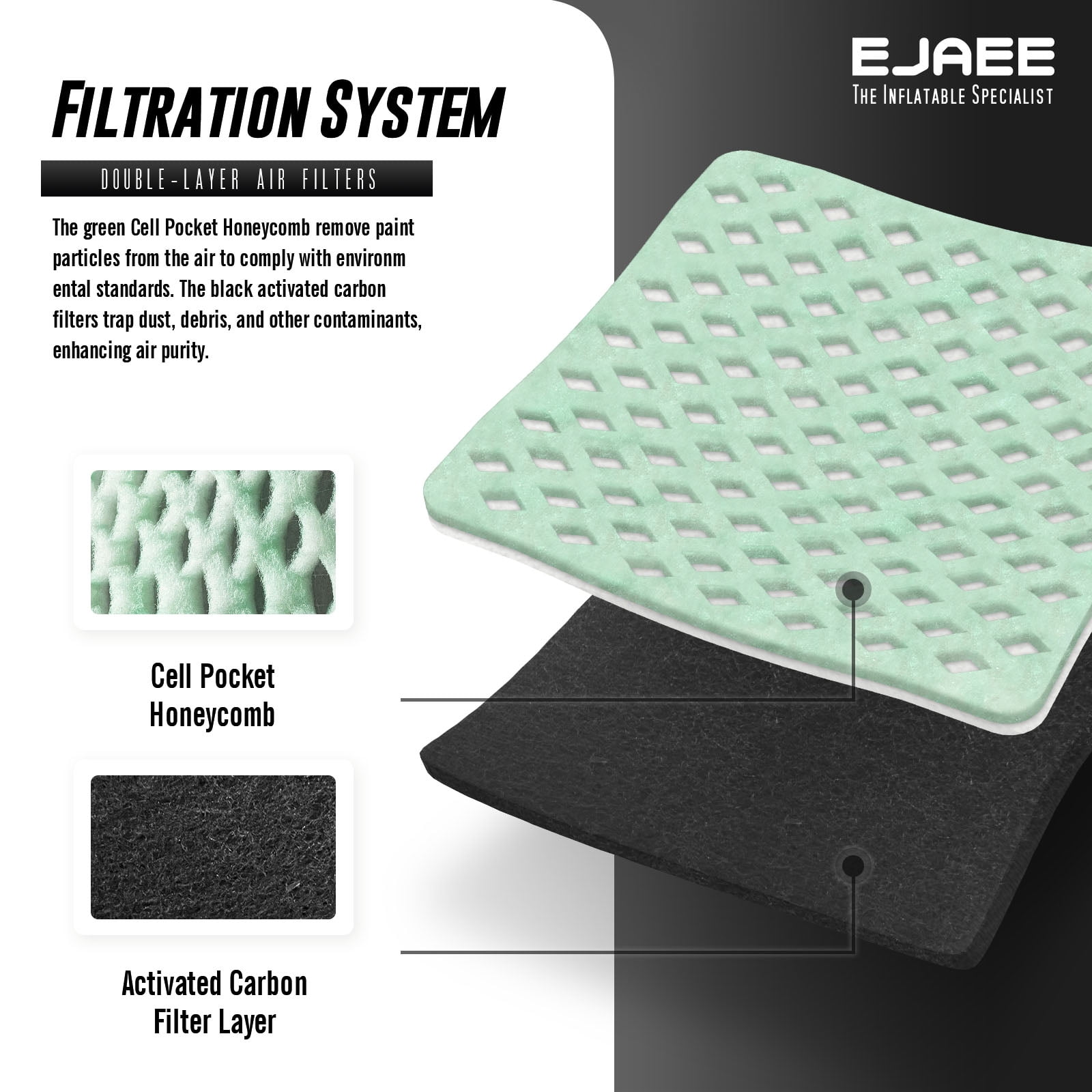EJAEE Silver Series 12x12x10 All Purpose Inflatable Paint Booth w/ Blowers & Filters