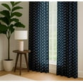 thumbnail image 4 of Vargottam Cotton Curtains for Windows - 3-in-1 Rod Pocket/Back Tab Short Window Drapes - Light Filtering Cotton Panels - Set of 2, 52"x63" - Floral Motif Pattern (Blue), 4 of 8