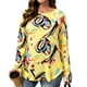 thumbnail image 3 of TaTaai Stretchy Lightweight Printed Women's Loose Fit Long Sleeve Round Neck Top Sophisticated for Commute Work Daily Casual Gift, 3 of 7